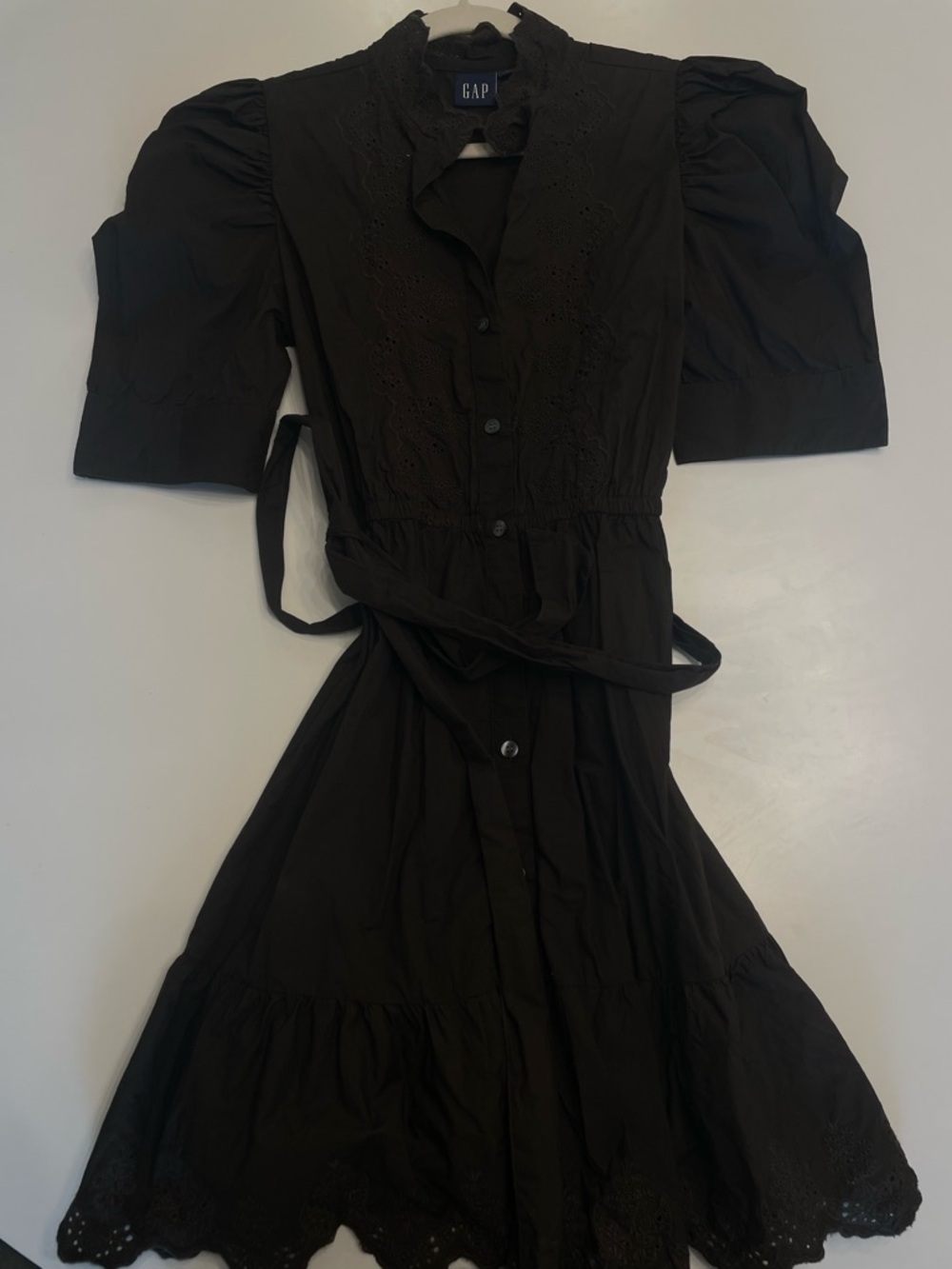 GAP Brown Dress with Puff Sleeves